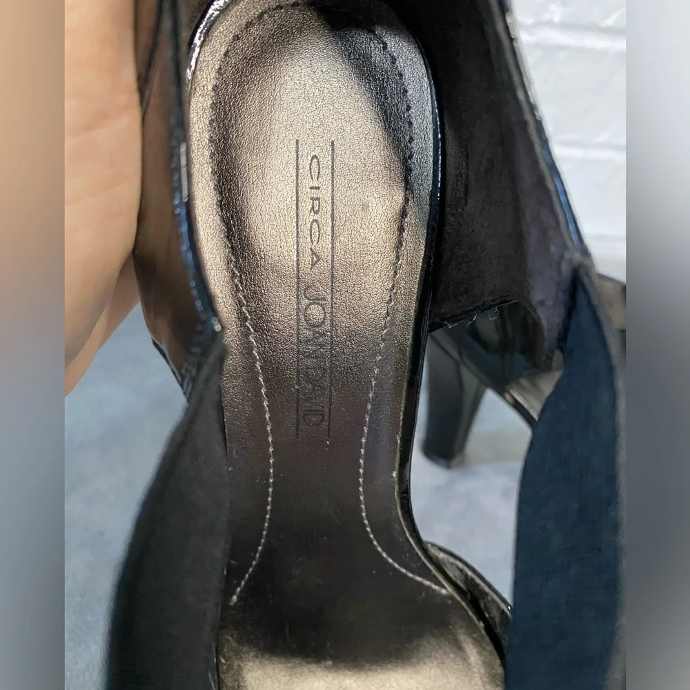 Circa Joan & David Patent Leather Peep Toe Pumps Heels